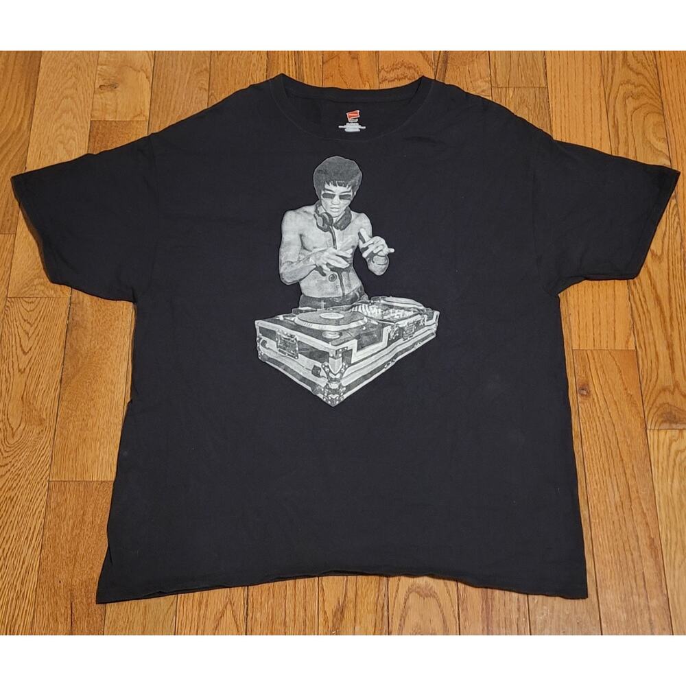DJ Bruce Lee Shirt Deejay Music Kung Fu Graphic Tee Vinyl Record Vintage Shirt